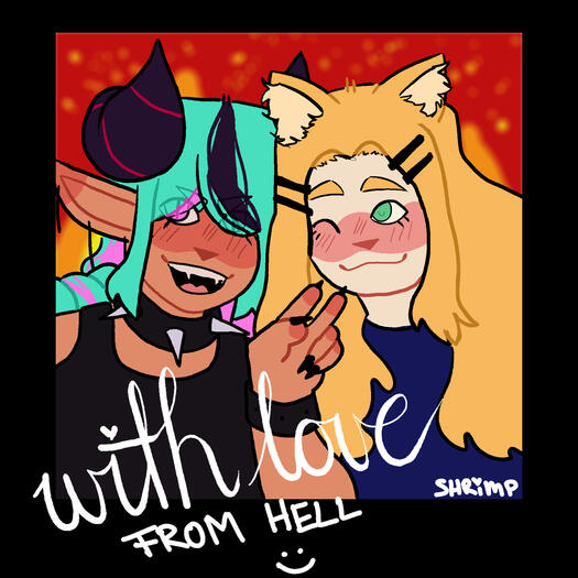 a drawing of twitch streamers mirakurutaimu and hollow_tones