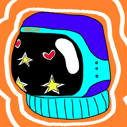 a drawing of an astronaut helmet