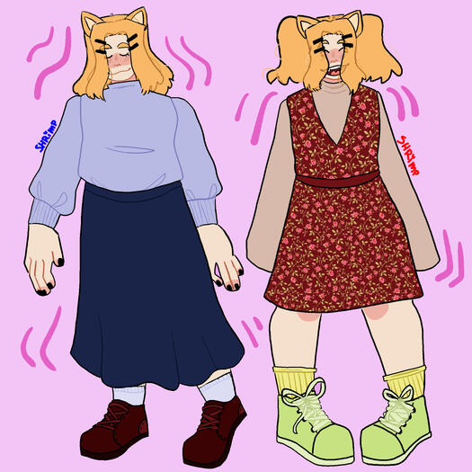 two drawings of twitch streamer hollow_tones