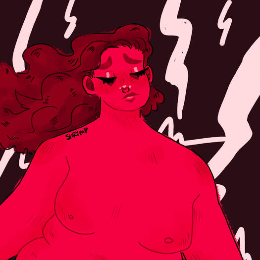 a drawing of a woman