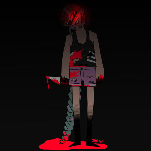 a spooky drawing of twitch streamer mirakurutaimu