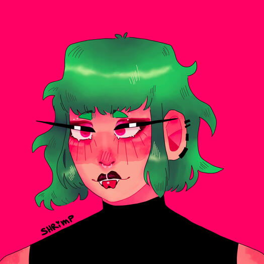 a drawing of the vocaloid gumi