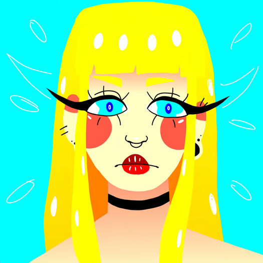 a lineless drawing of a girl