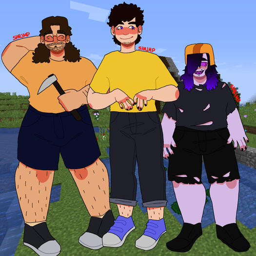 a drawing of my minecraft HLVRAI AU