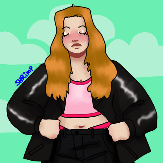 a drawing of a girl