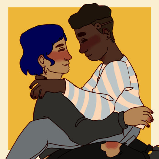 a drawing of caboose and tucker from Red Vs Blue